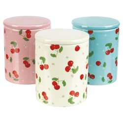 Tesco Cherry Set of 3 Canisters