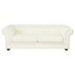 Chesterfield Large Leather Sofa, White