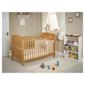 Obaby Grace 4 Piece Cot Bed Set, Country Pine Cot Bed With White Bedding (includes mattress, quilt & Bumper)