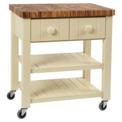 T&G Woodware England Trolley with Acacia Top