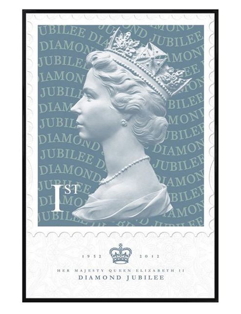 Image of The Royal Mail Gloss Black Framed The Queen Celebratory Stamp Poster