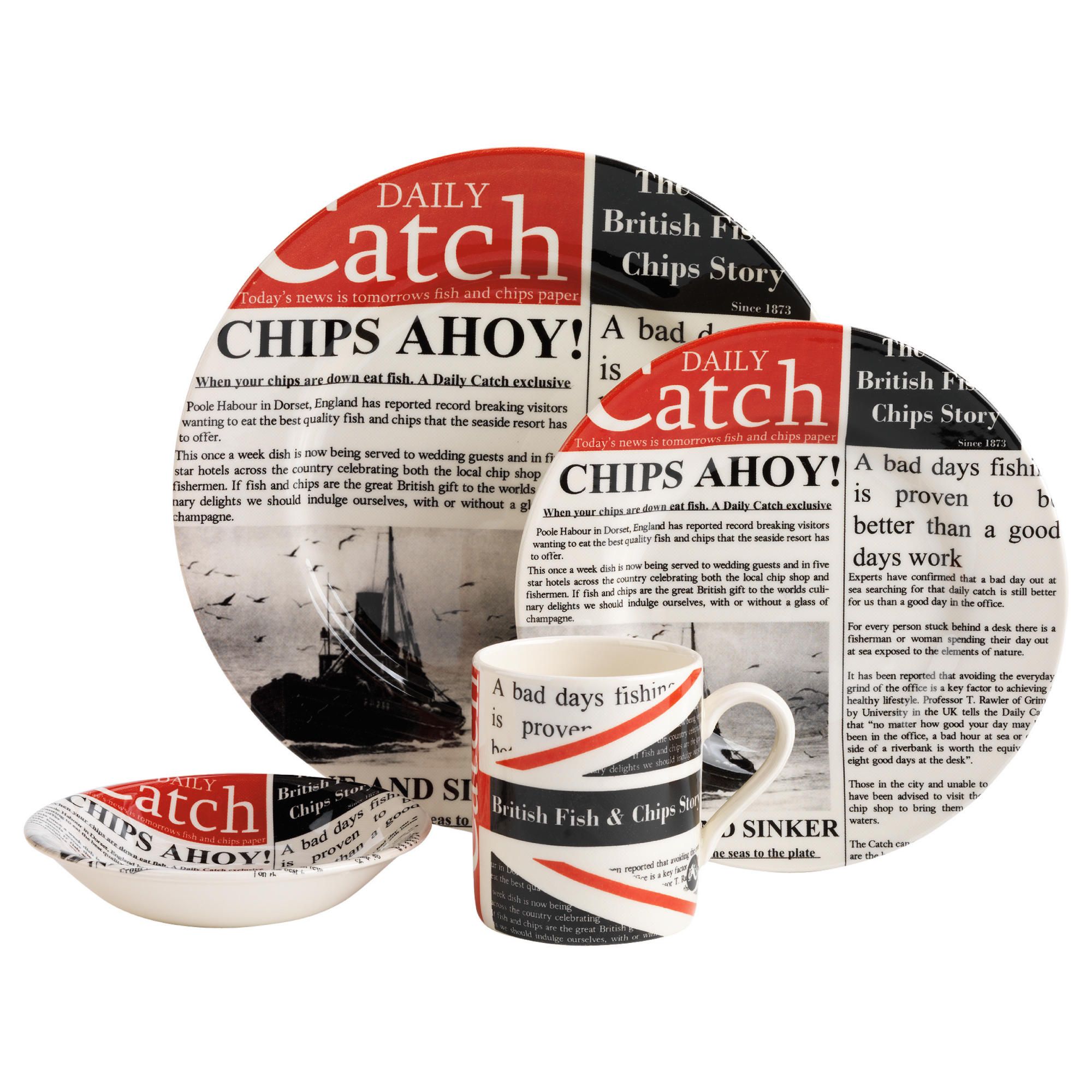 Poole Pottery Fish & Chips 16 piece Dinner Set