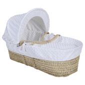 Clair de lune Dimple Moses Basket, White