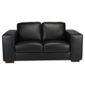 Antonio Leather Small Sofa Black