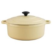 Chasseur 26cm Round Cast Iron Casserole, Cream