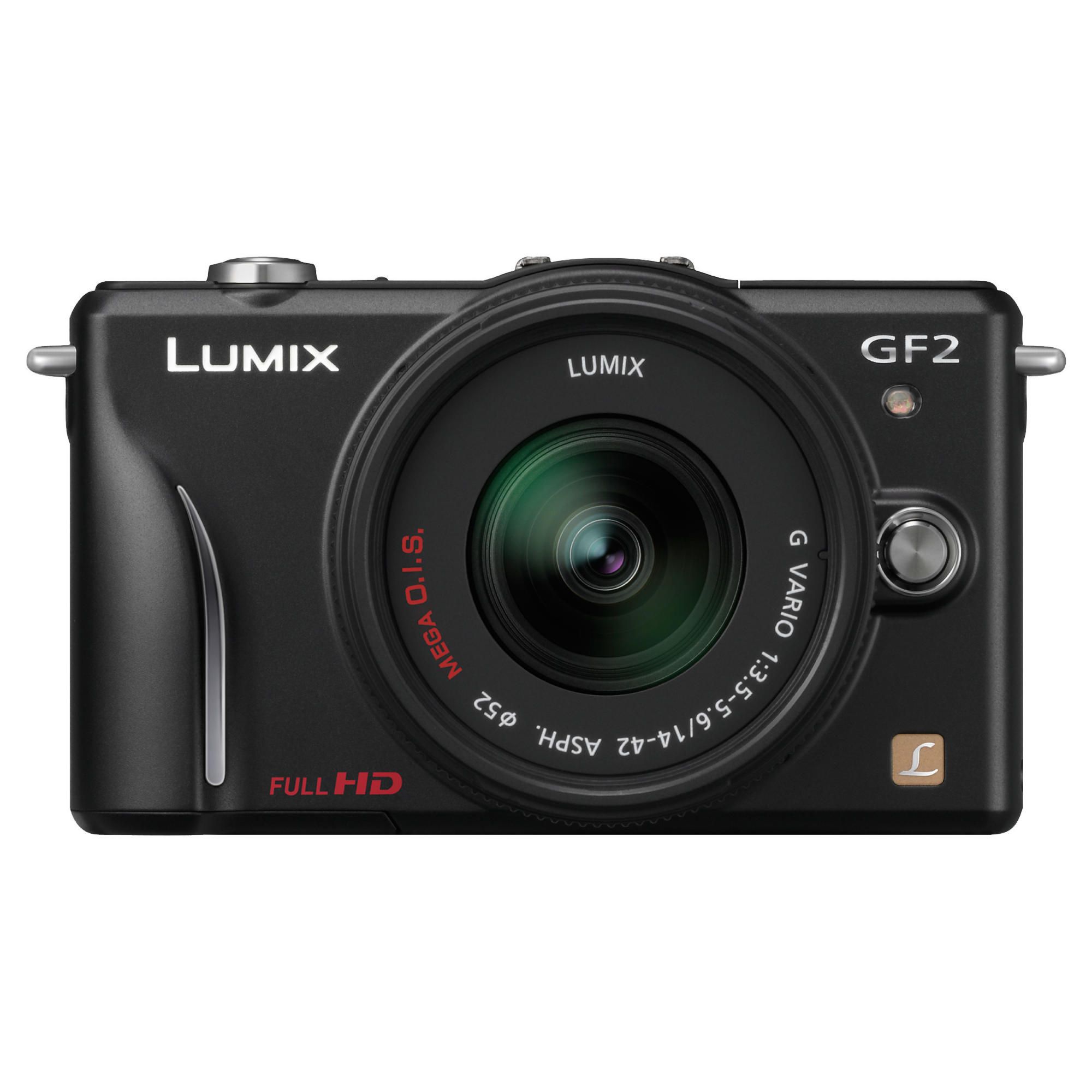 Panasonic Lumix GF2 Compact System Camera (with 14-42mm Lens) - Black