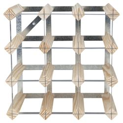 Ready To Assemble 12 Bottle Wine Rack, Natural Pine