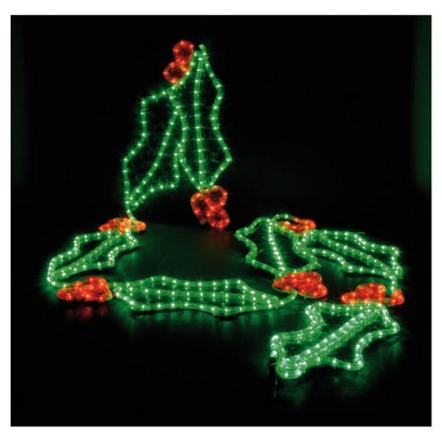 Buy Holographic Holly Leaf Rope Christmas Light from our Outdoor ...