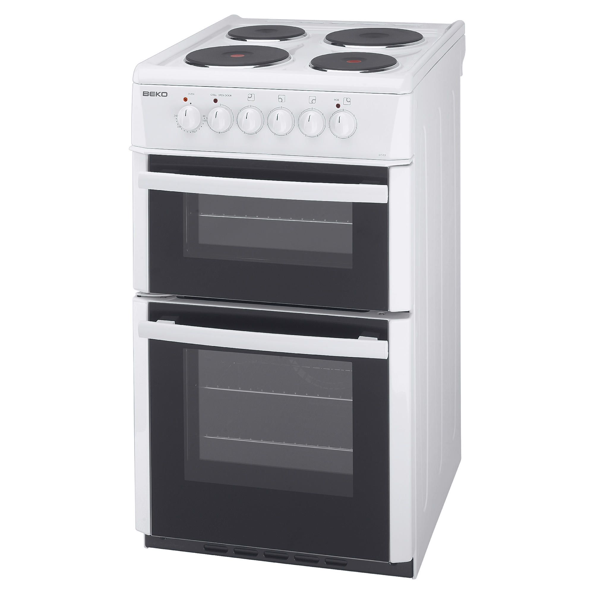 Beko D532AW White 50cm Twin Cavity Electric Cooker