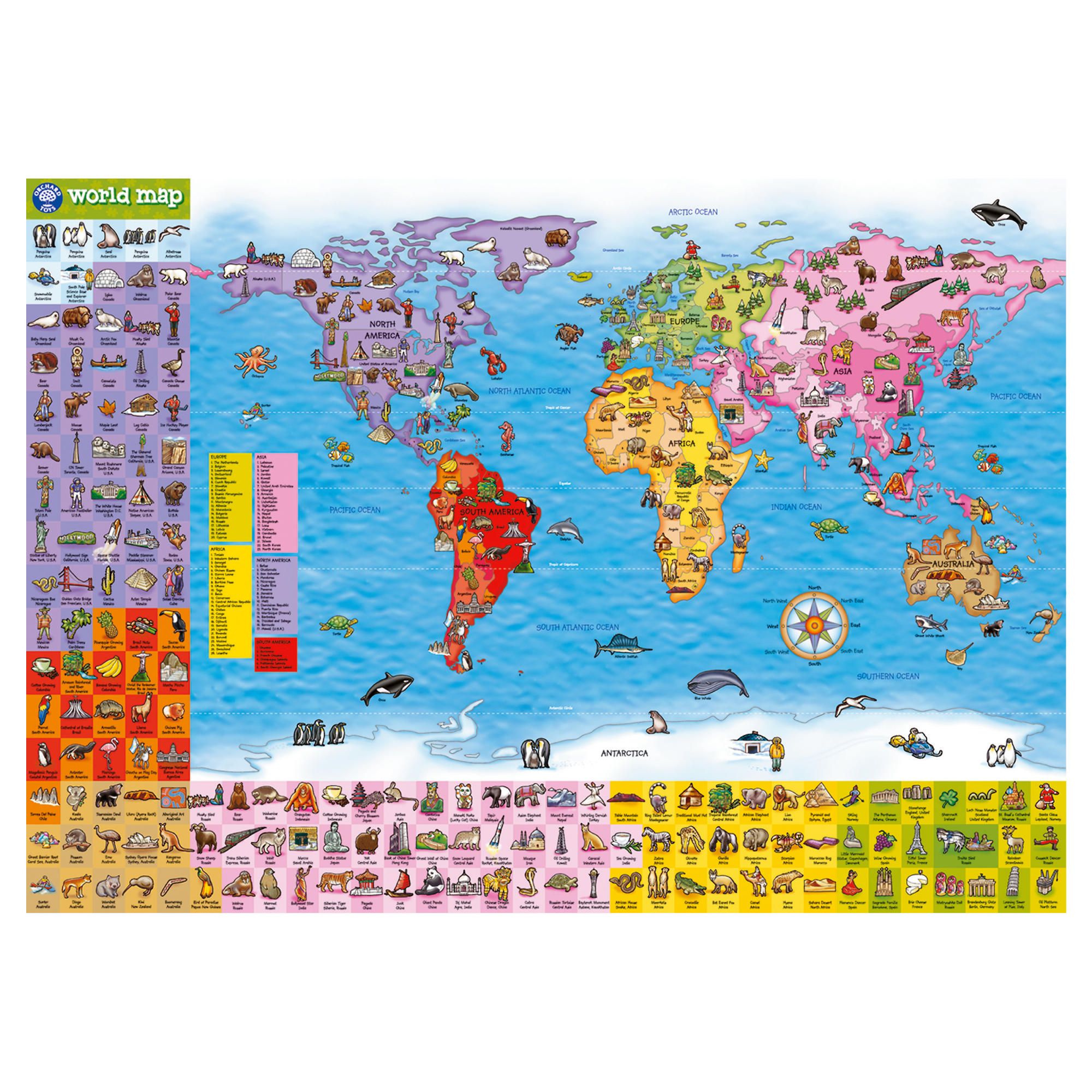 World Map Puzzle And Poster 