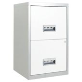 Pierre Henry A4 2 Drawer Maxi Filing Cabinet, Silver With White Drawers