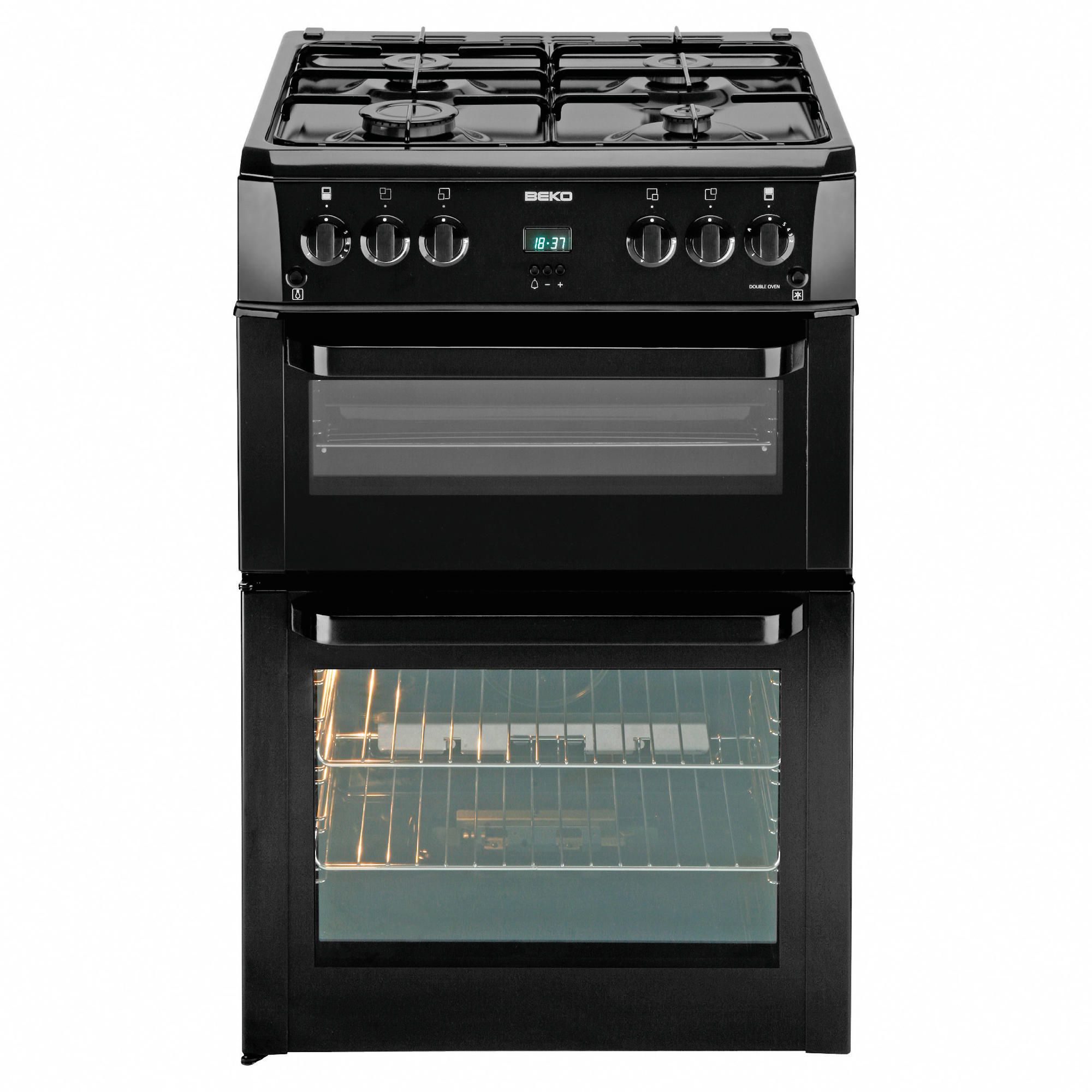 Beko BDVG694KP Black 60cm Gas Cooker with Double Oven