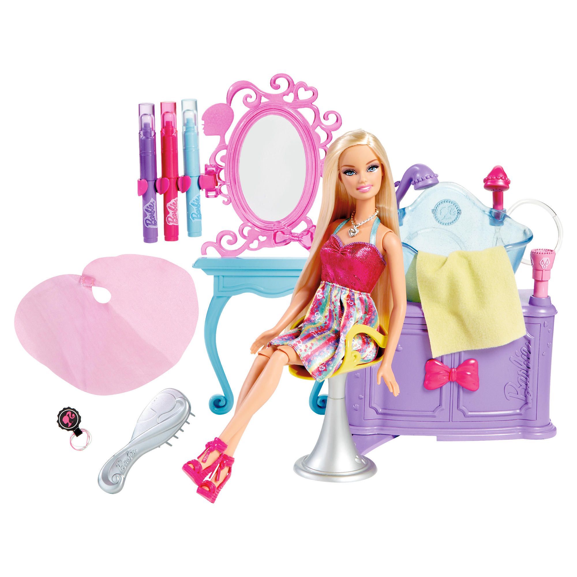 Barbie Hairtastic Colour N Wash Salon 