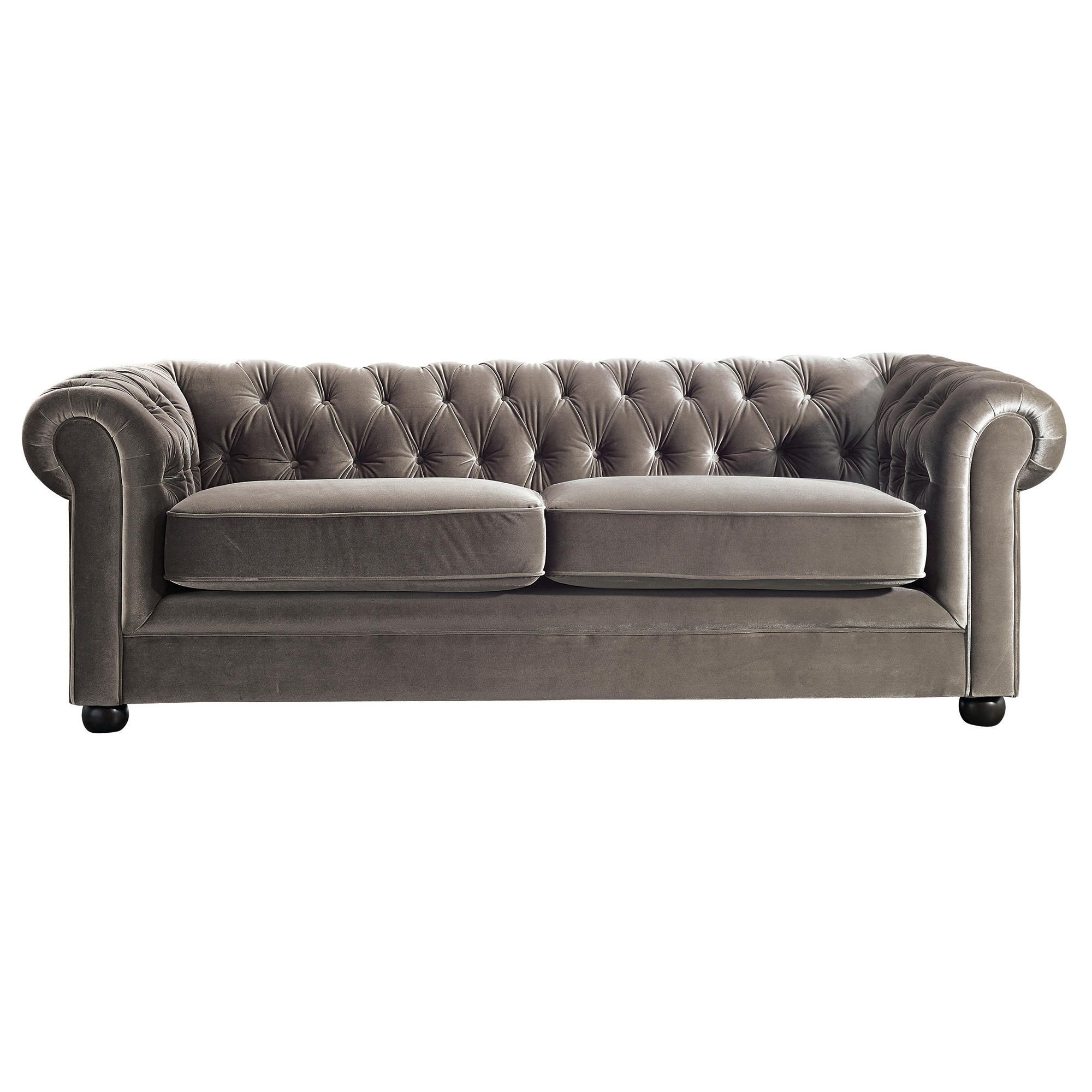 Chesterfield Velvet Medium Sofa, Mink at Tesco Direct