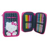 Hello Kitty Silouette Double Tier Filled Pencil Case
