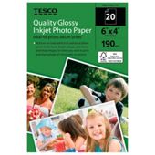 Tesco 190gm 6X4 Photo Paper - 20 Sheets
