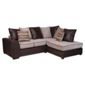Inca Leather Effect & Fabric Right Hand Facing Corner Sofa, Mocha