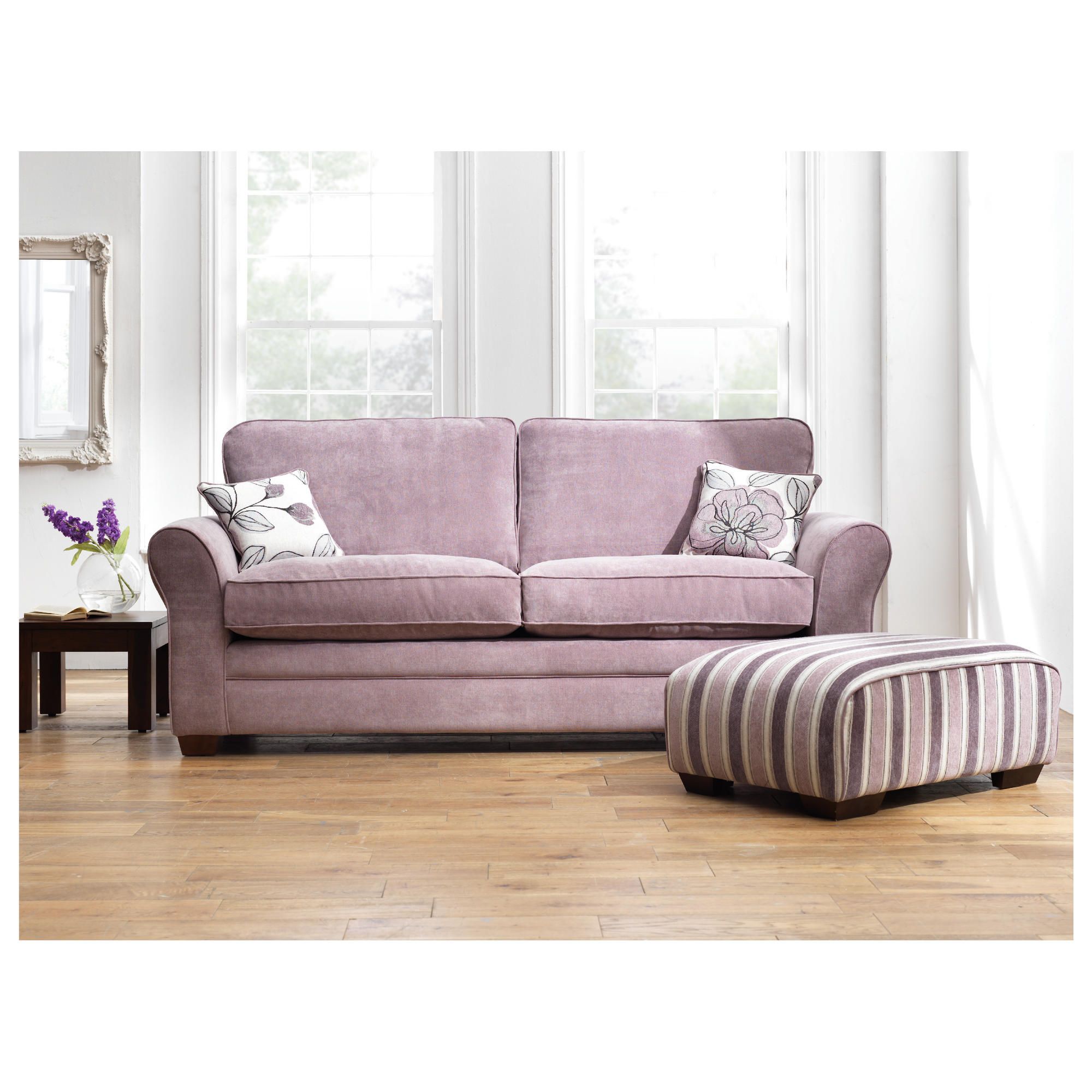 Amelie Large Standard Back Fabric Sofa, Lilac at Tesco Direct