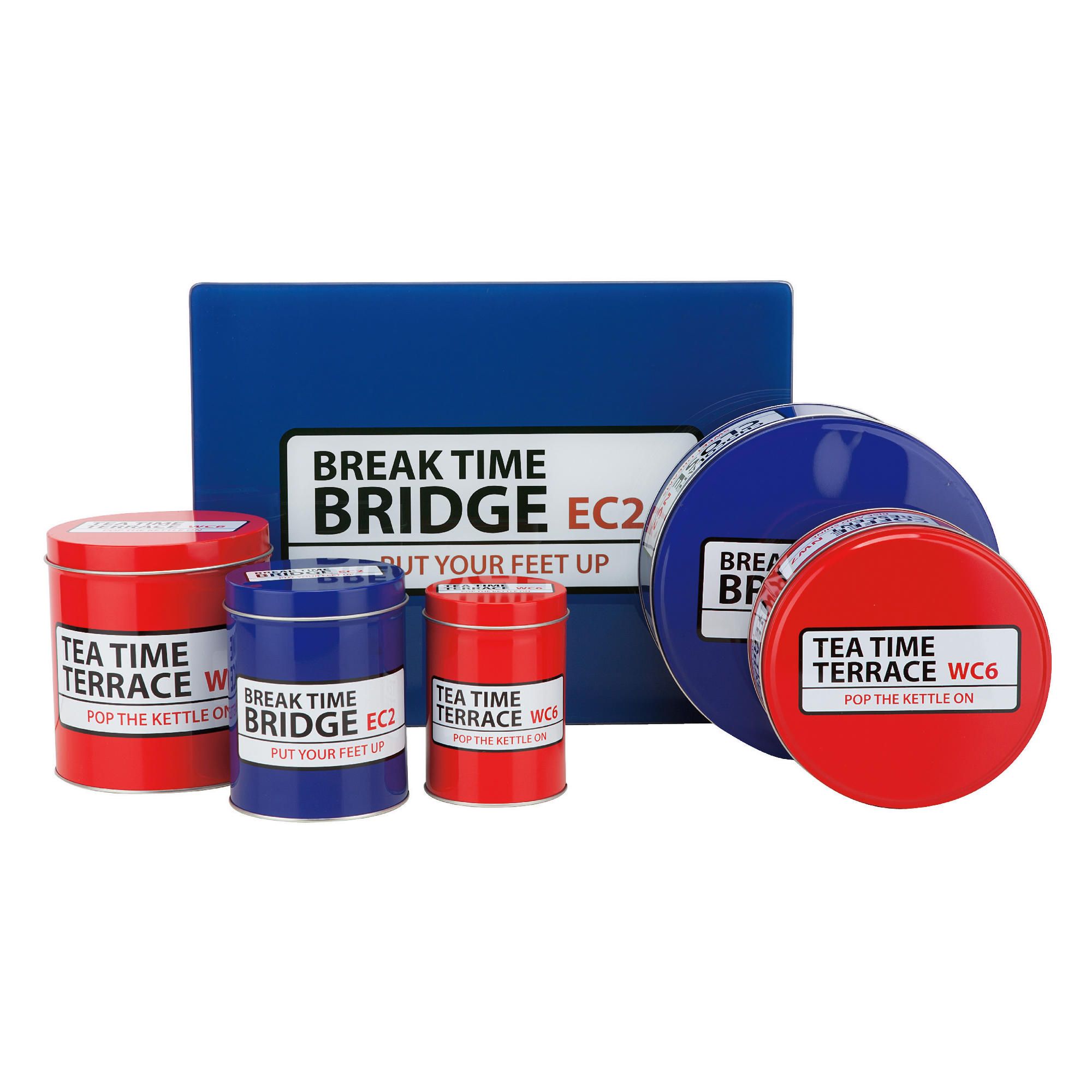 Tesco Street Signs 2 Cake Tins, 3 Storage Canisters and Work Surface Protector Set Tesco Street Signs 2 Cake Tins, 3 Storage Canisters and Work Surface Protector Set