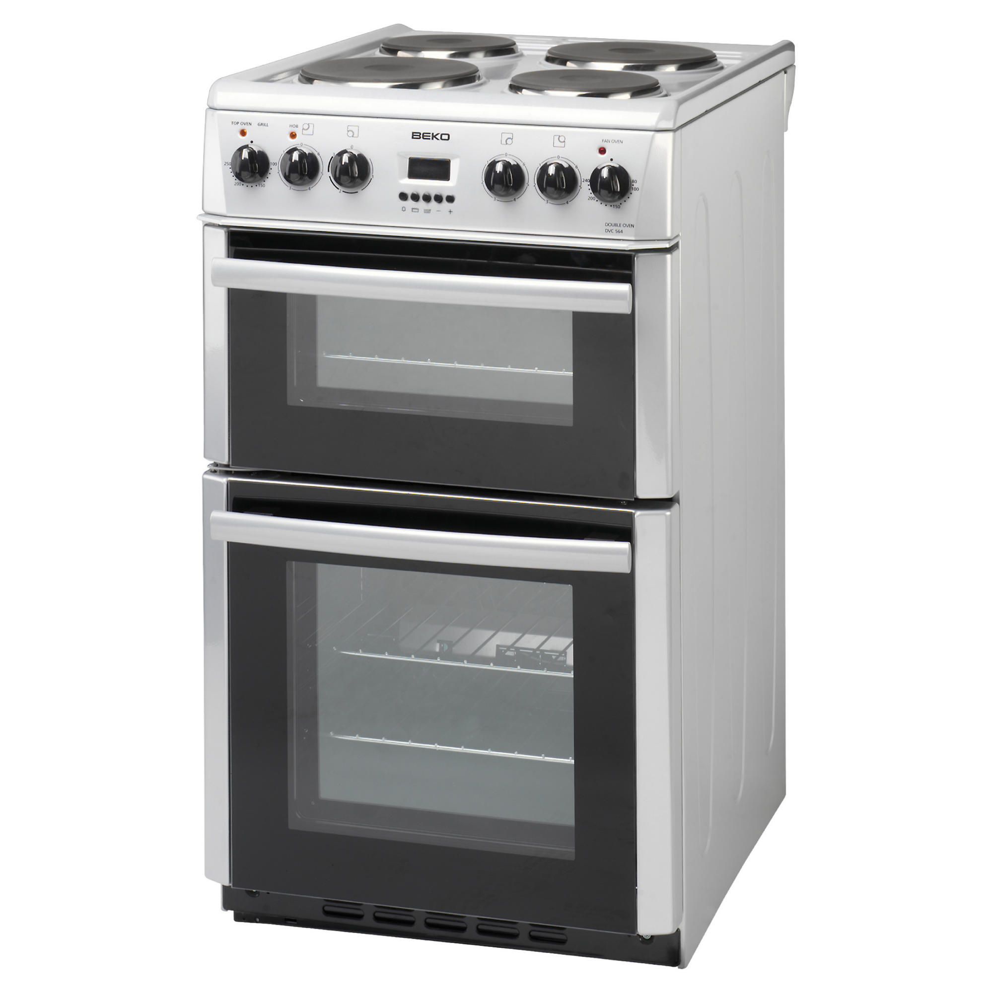 Beko DV555AS 50cm Silver Electric Cooker With Double Oven