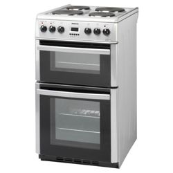 Beko DV555AS 50cm Silver Electric Cooker With Double Oven