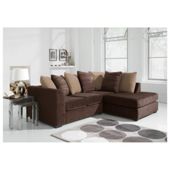 Ontario Fabric Corner Right Hand Facing Sofa, Chocolate