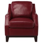 Porto Leather Accent Chair Red
