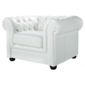 Chesterfield Leather Armchair White