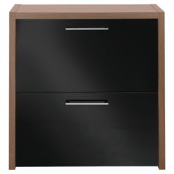 Manhattan Shoe Storage, Walnut-Effect & Black Gloss