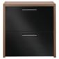 Manhattan Shoe Storage, Walnut-Effect & Black Gloss