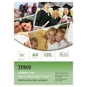 Tesco A4 General use Matte Paper 120g - 50 Sheets