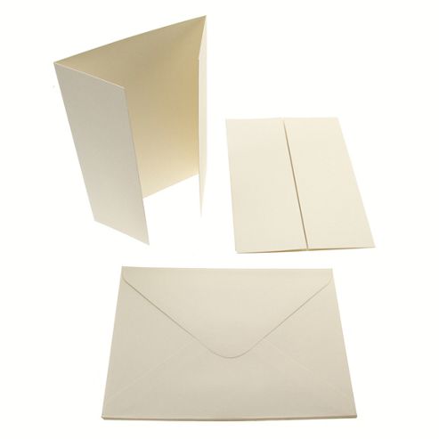 Image of 5x7 Gate-fold Card Blanks 300gsm 10pk - Cream