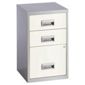 Pierre Henry A4 3 Drawer Combi Filing Cabinet, Silver With White Drawers