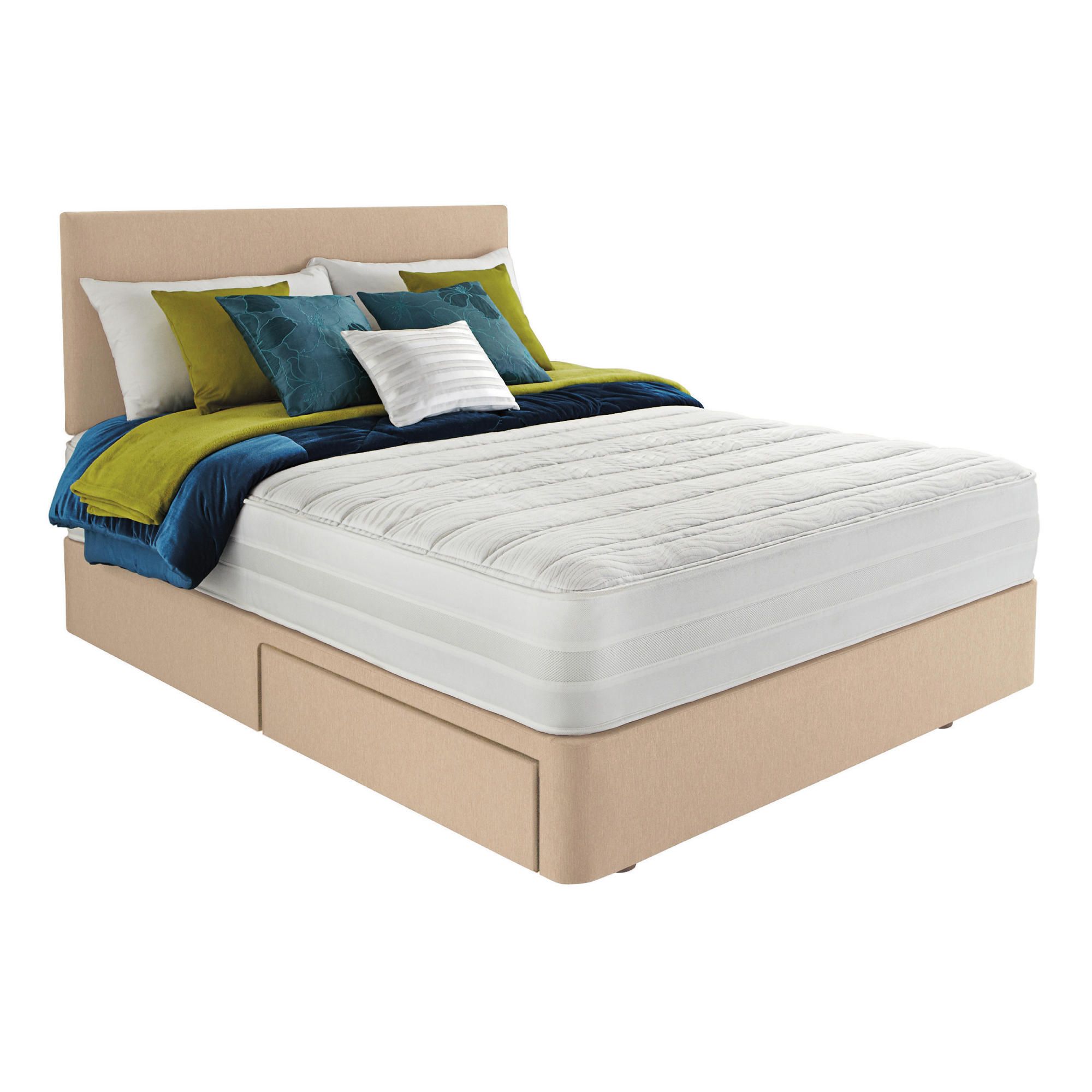 Silentnight Pocketzing 3 Bed Natural Woven Single 2 Drawer Set (Including Headboard)