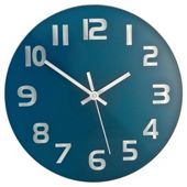 Tesco Clocks Modern Glass Wall Clock Teal