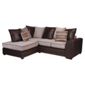 Inca Leather Effect & Fabric Corner Sofa, Mocha Left Hand Facing