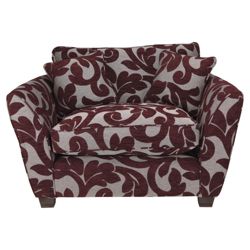 Richmond Fabric Snuggler Chair, Plum