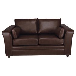 Harvey Small Leather Effect Sofa, Chocolate