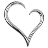 Metal Heart Wall Sculpture, Silver