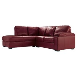 Ashmore Leather Corner Left Hand Facing Sofa, Red
