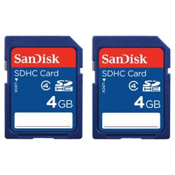 SanDisk SDHC memory card Twin Pack Class 4 - 4GB