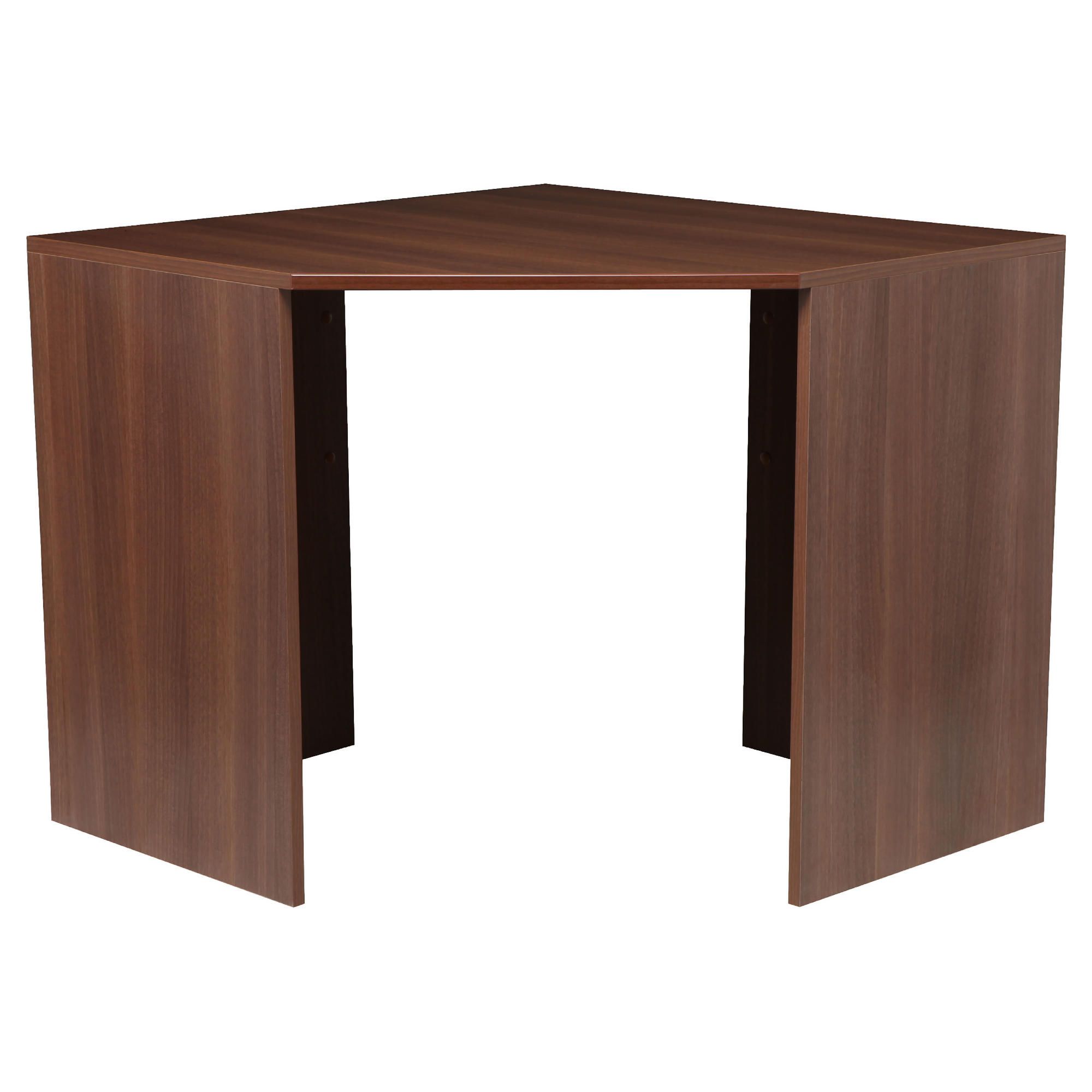 Como High Gloss Corner Desk, Walnut