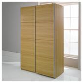 Smith Double Sliding Wardrobe, Oak-Effect