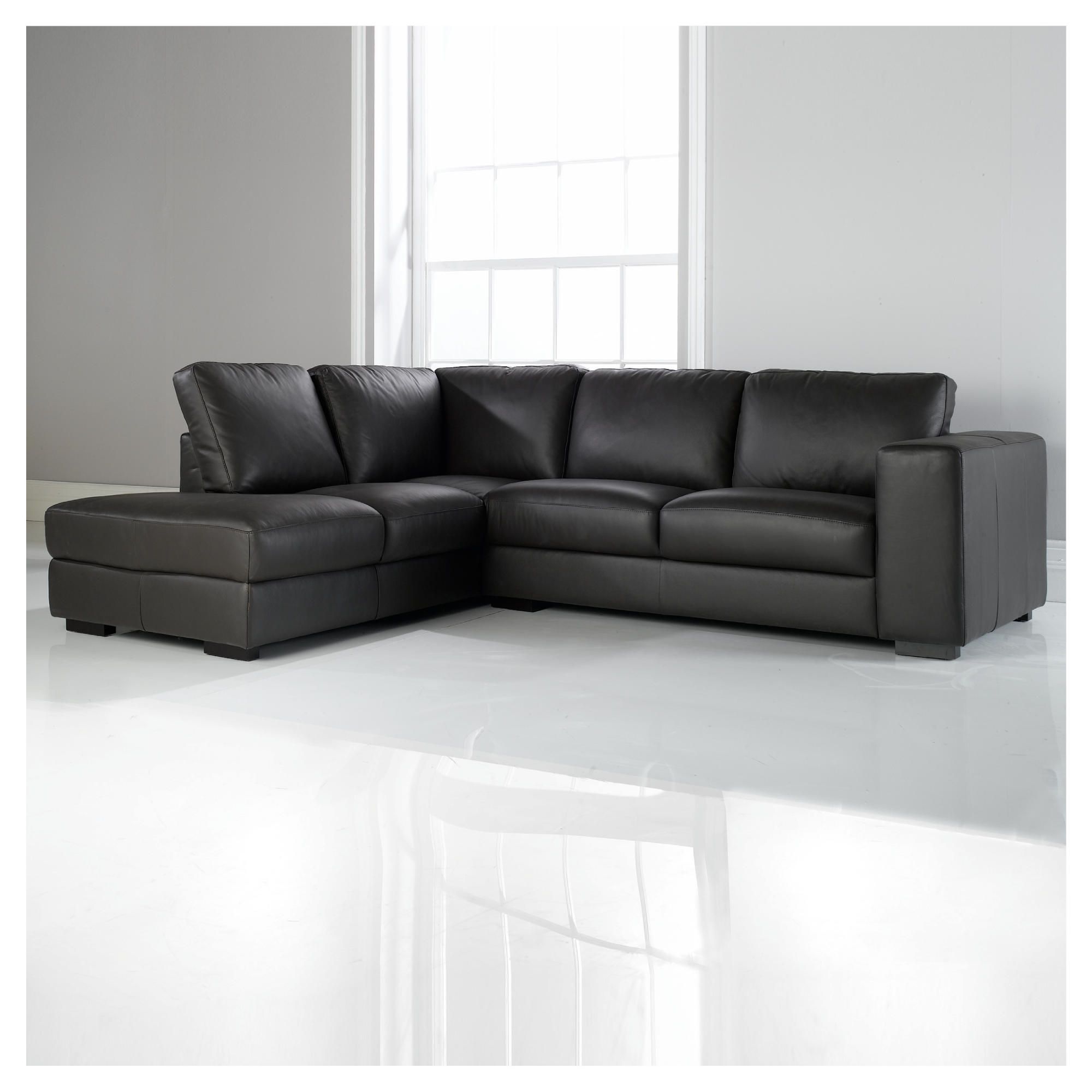 Antonio Leather Corner Chaise Left Hand Facing Chocolate at Tesco Direct