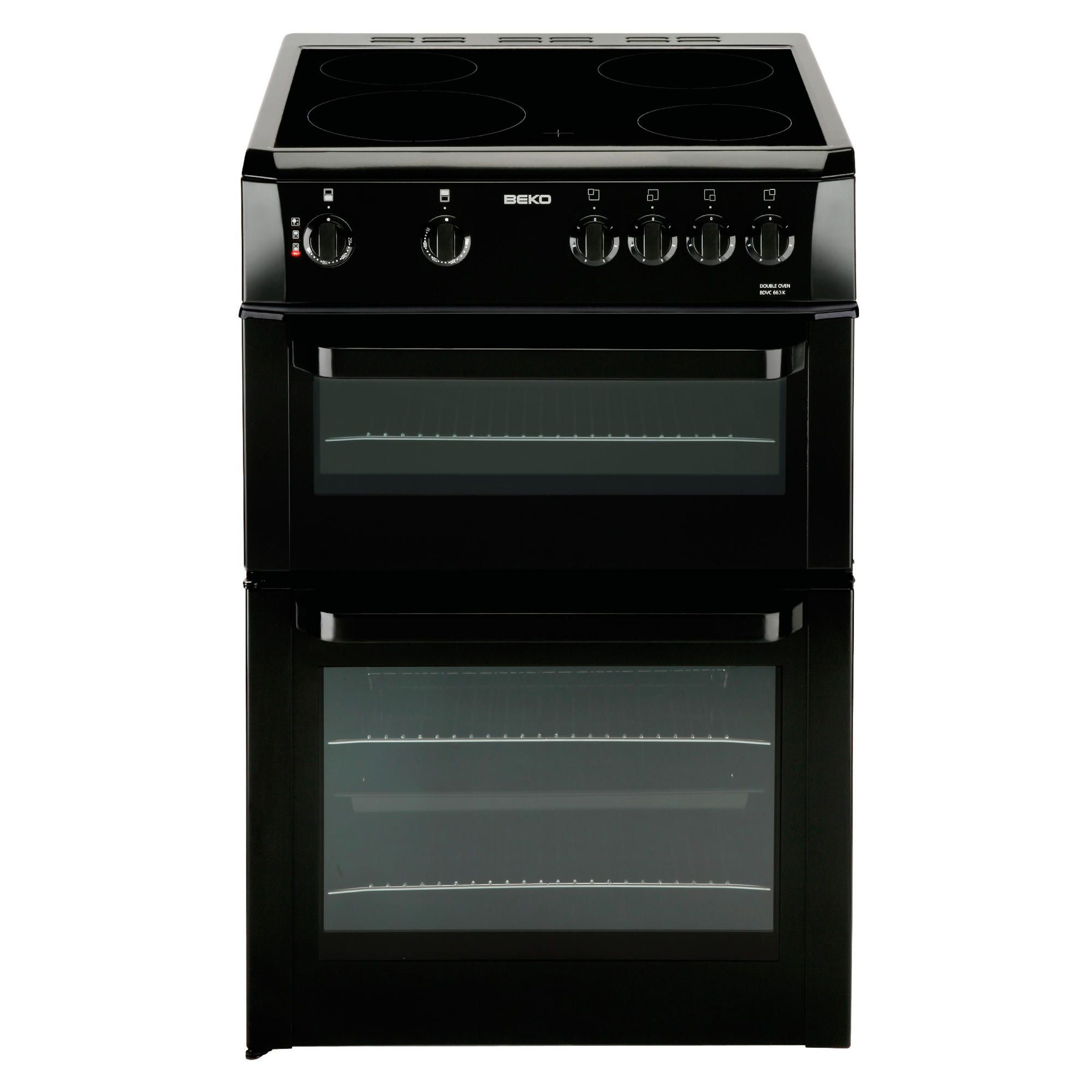 Beko BDC643B Black 60cm Twin Cavity Ceramic Cooker