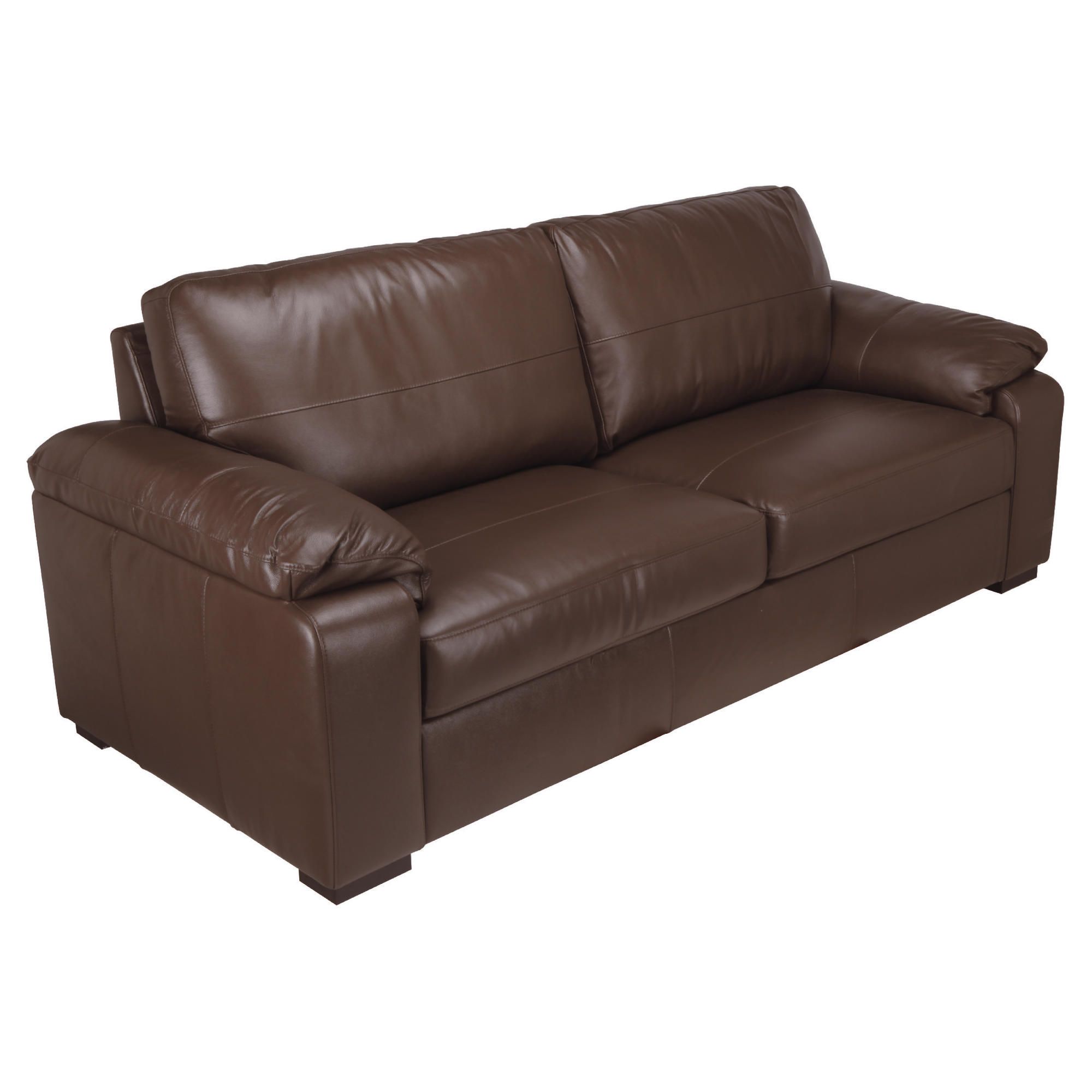 Ashmore Large Leather Sofa, Brown at Tesco Direct