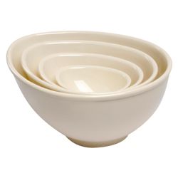 Nigella Lawson Set of 4 Melamine Mixing Bowls, Cream