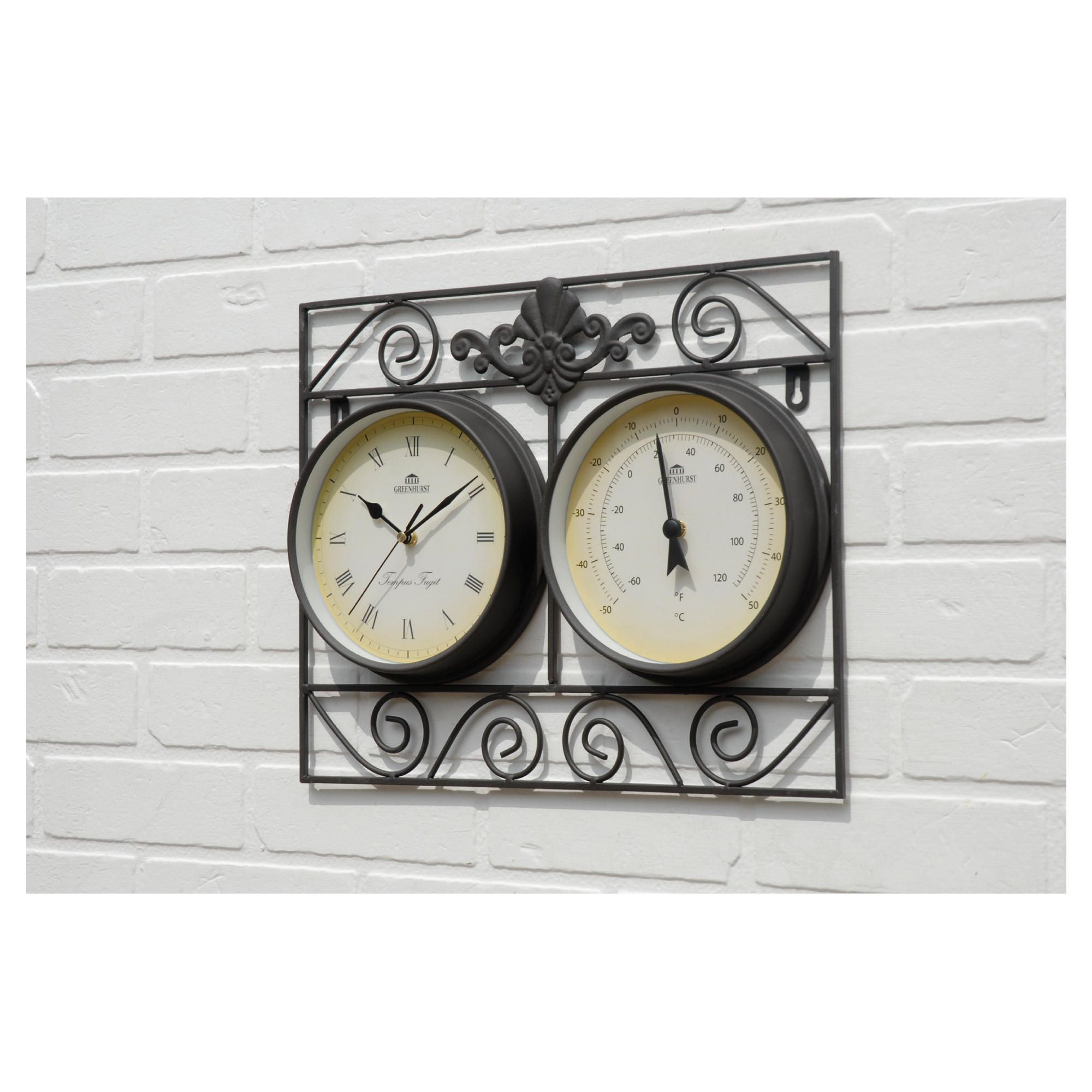 Gamblemere Wall Frame Clock/Thermometer