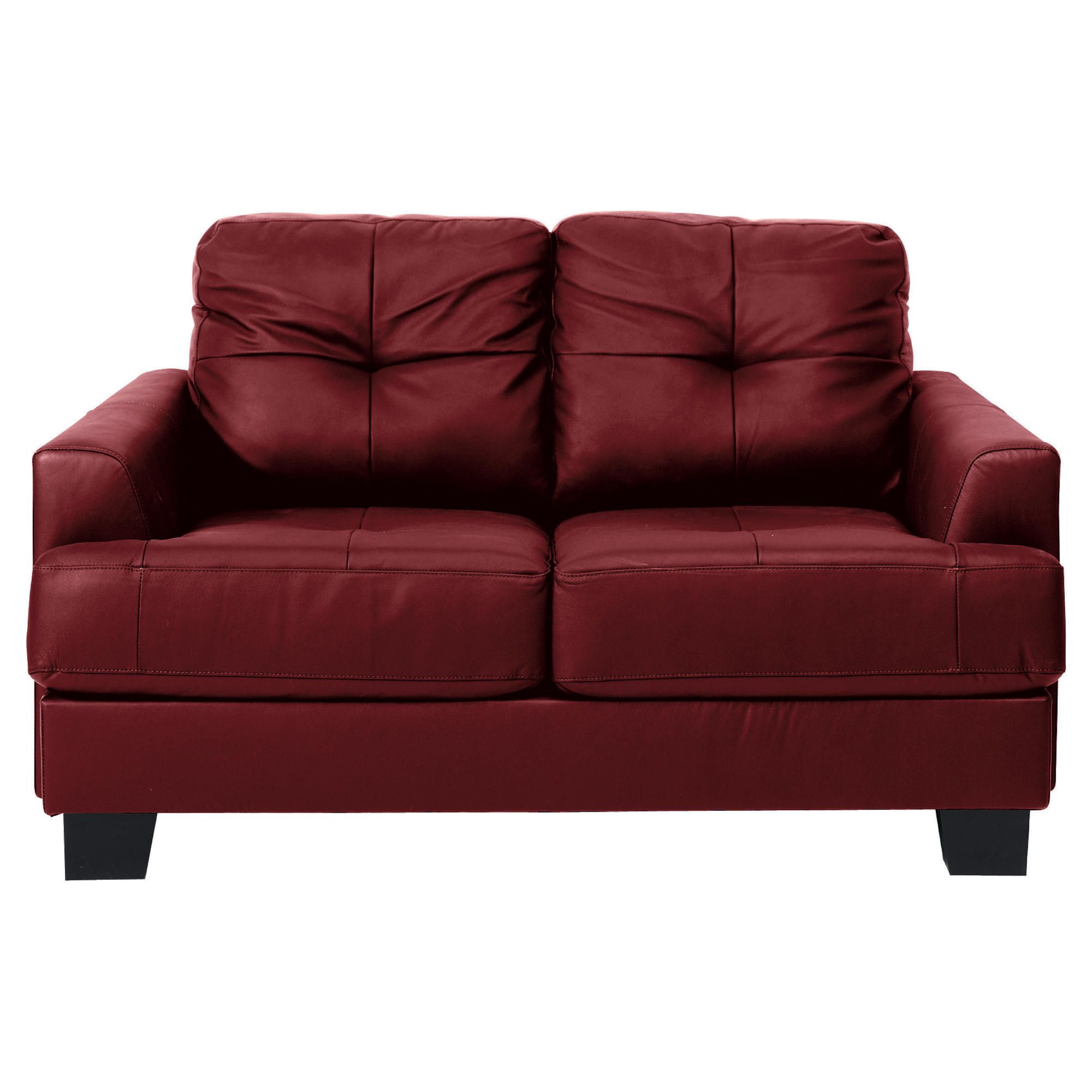 Utah Small Leather Sofa, Red at Tesco Direct