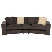 Omega Fabric Curved Sofa, Bark